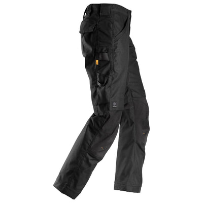 Snickers 6324 AllroundWork Canvas+ Stretch Work Trousers Black Black right #colour_black-black