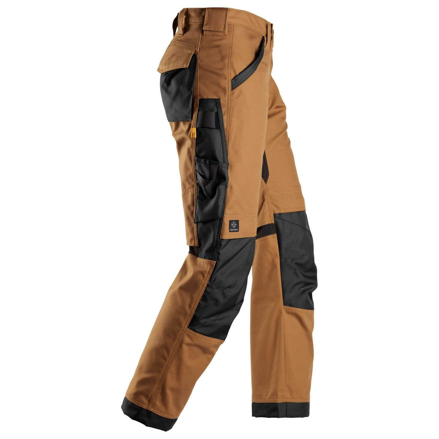 Snickers 6324 AllroundWork Canvas+ Stretch Work Trousers Brown Black right #colour_brown-black