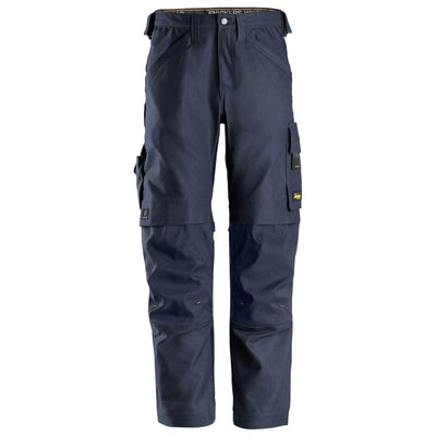Snickers 6324 AllroundWork Canvas+ Stretch Work Trousers Navy Navy Main #colour_navy-navy