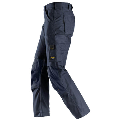Snickers 6324 AllroundWork Canvas+ Stretch Work Trousers Navy Navy left #colour_navy-navy
