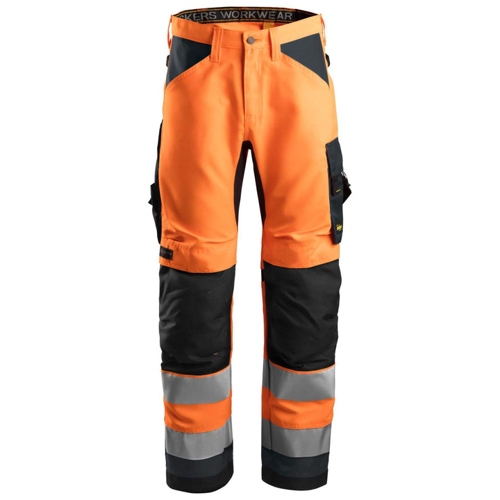 Snickers 6331 Hi Vis Work Trousers Class 2 Hi Vis Orange Steel Grey Main #colour_hi-vis-orange-steel-grey