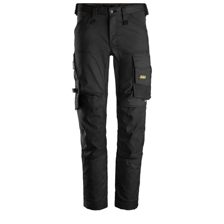 Snickers 6341 AllroundWork Slim Fit Stretch Trousers Black Black Main #colour_black-black