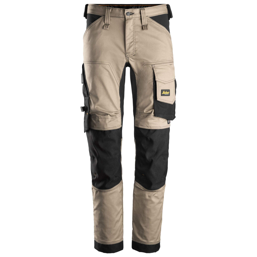 Snickers 6341 AllroundWork Slim Fit Stretch Trousers Khaki Black Main #colour_khaki-black