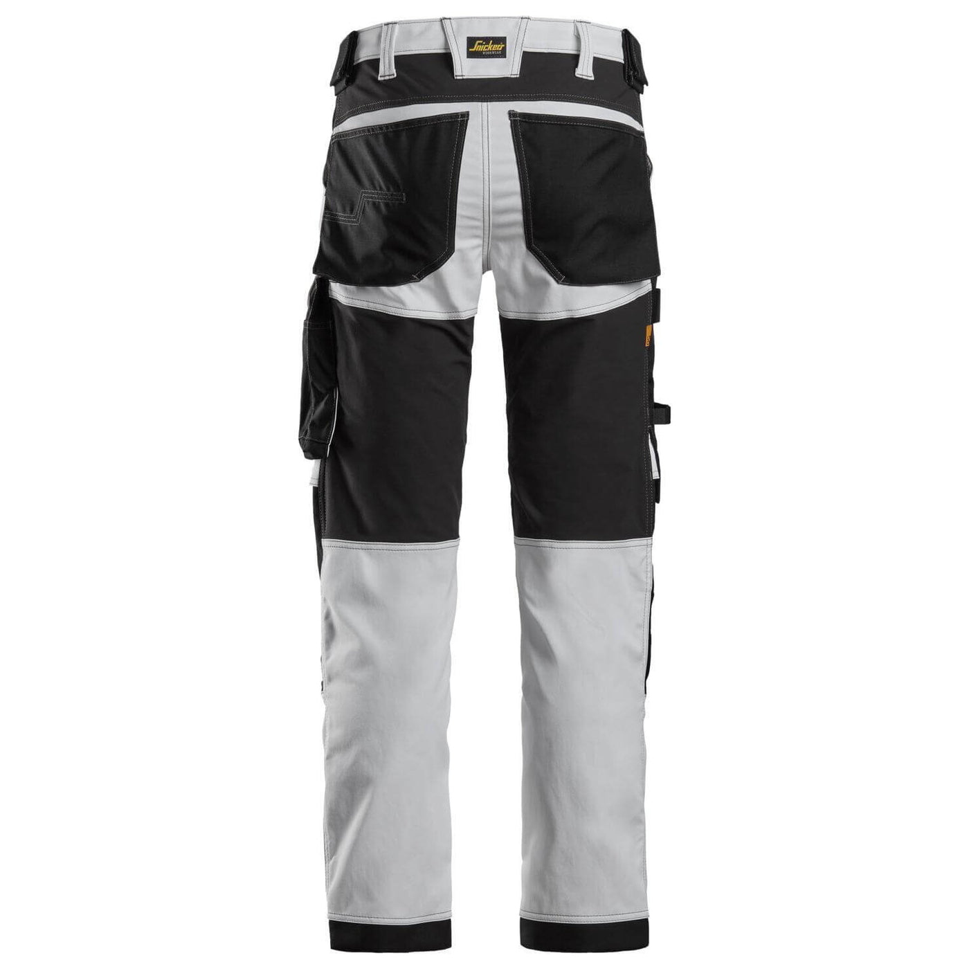 Snickers 6341 AllroundWork Slim Fit Stretch Trousers White Black back #colour_white-black