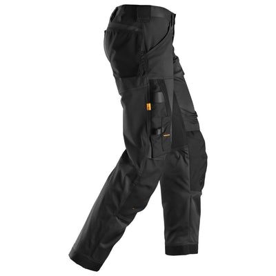 Snickers 6351 AllroundWork Stretch Loose Fit Work Trousers Black Black right #colour_black-black