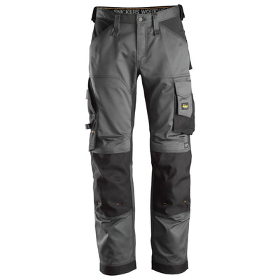 Snickers 6351 AllroundWork Stretch Loose Fit Work Trousers Steel Grey Black Main #colour_steel-grey-black