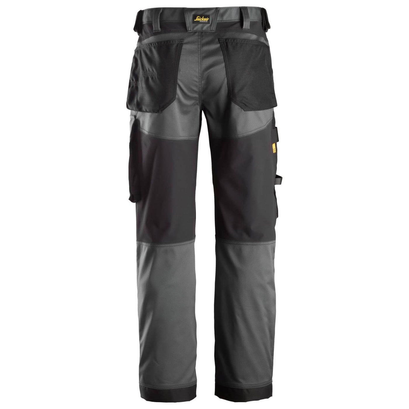 Snickers 6351 AllroundWork Stretch Loose Fit Work Trousers Steel Grey Black back #colour_steel-grey-black