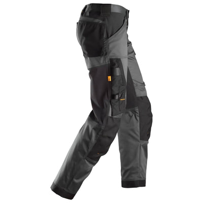 Snickers 6351 AllroundWork Stretch Loose Fit Work Trousers Steel Grey Black right #colour_steel-grey-black
