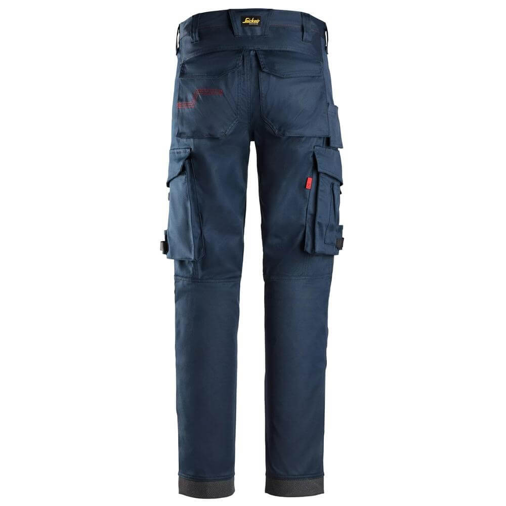 Snickers 6373 ProtecWork Stretch Work Trousers Navy back #colour_navy