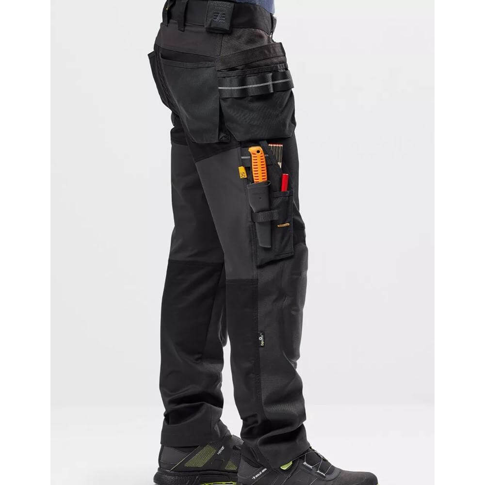 Snickers 6590 AllroundWork Stretch Trousers Capsulized Kneepads Holster Pockets Black Black model3 #colour_black-black