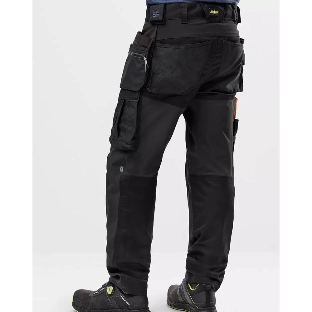 Snickers 6590 AllroundWork Stretch Trousers Capsulized Kneepads Holster Pockets Black Black model4 #colour_black-black