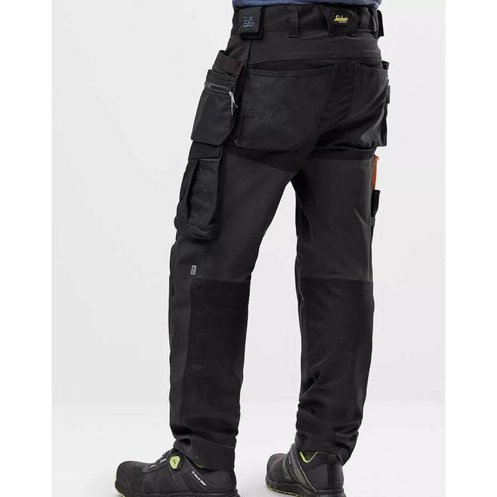 Snickers 6590 AllroundWork Stretch Trousers Capsulized Kneepads Holster Pockets Black Black model4 #colour_black-black