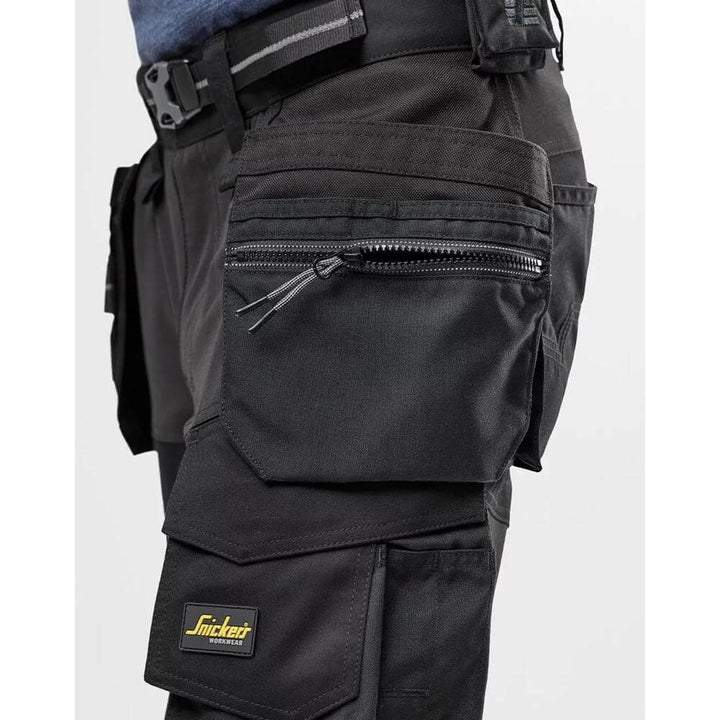 Snickers 6590 AllroundWork Stretch Trousers Capsulized Kneepads Holster Pockets Black Black model5 #colour_black-black