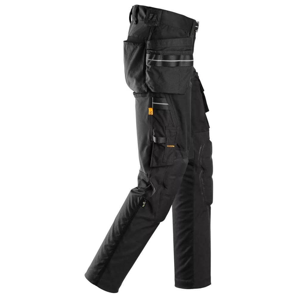 Snickers 6590 AllroundWork Stretch Trousers Capsulized Kneepads Holster Pockets Black Black right #colour_black-black