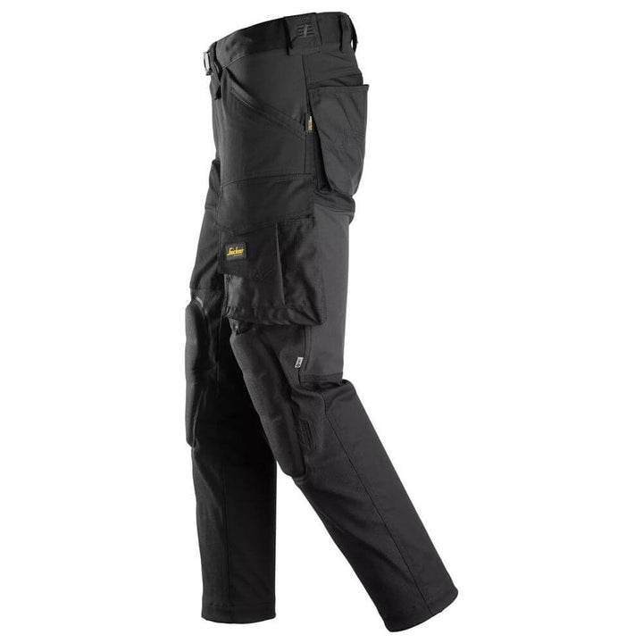 Snickers 6593 AllroundWork Stretch Trousers Capsulized Kneepads Black Black left #colour_black-black