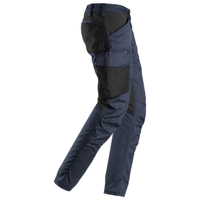 Snickers 6703 AllroundWork Womens Slim Fit Stretch Trousers without Knee Pockets Navy Black right #colour_navy-black