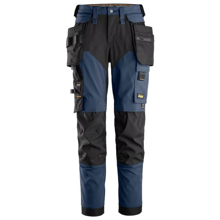 Snickers 6775 AllroundWork Womens 4 way Stretch Trousers Detachable Holster Pockets Navy Black Main #colour_navy-black