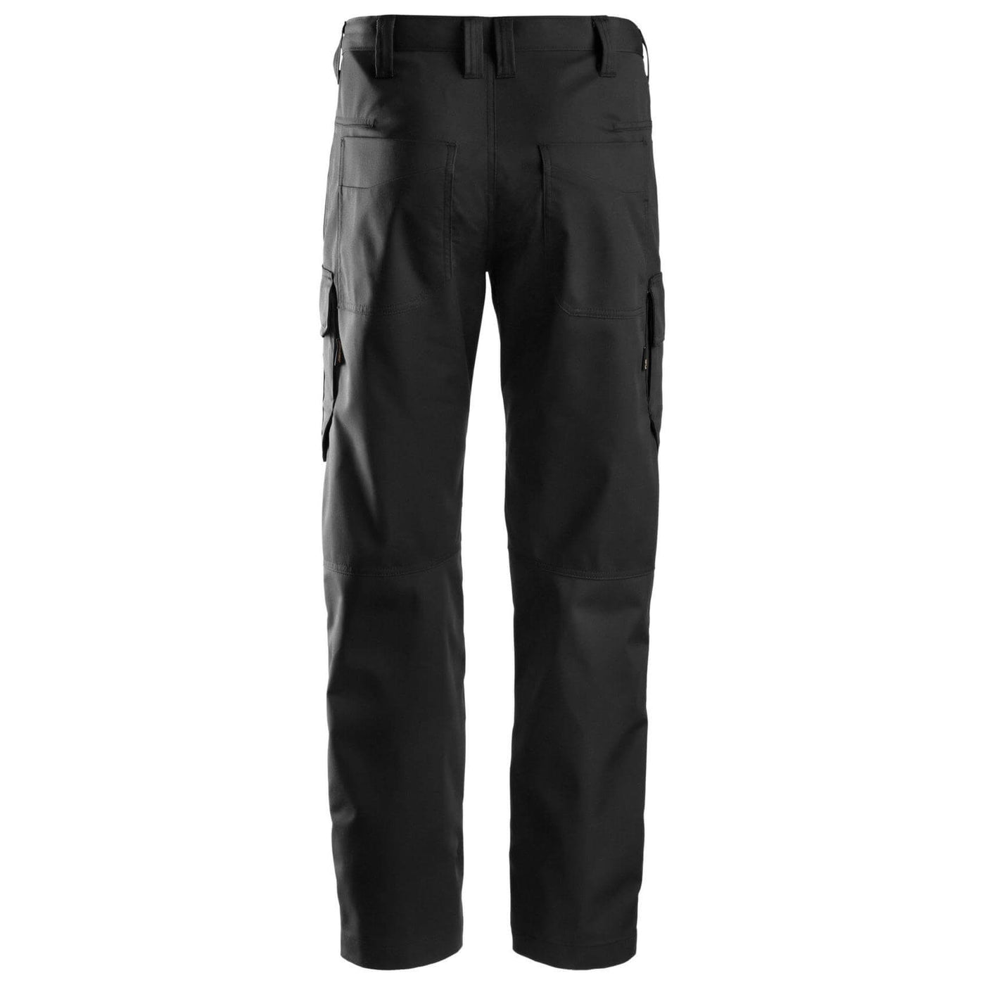 Snickers 6801 Service Trousers with Knee Pad Pockets Black Black back #colour_black-black