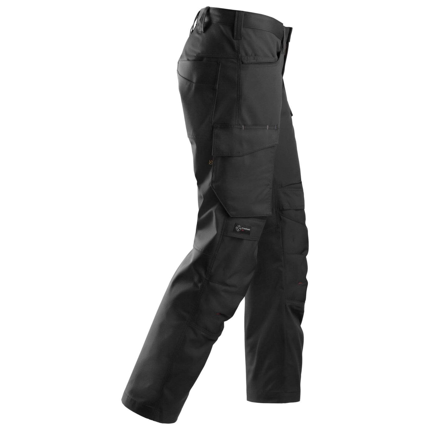 Snickers 6801 Service Trousers with Knee Pad Pockets Black Black right #colour_black-black