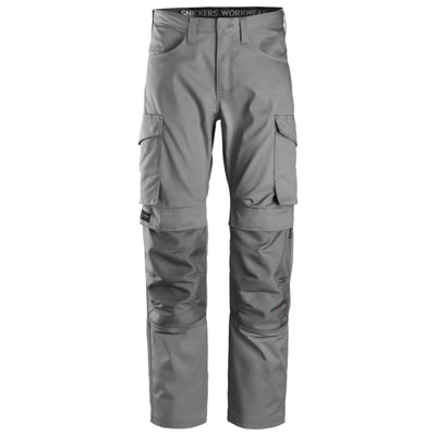 Snickers 6801 Service Trousers with Knee Pad Pockets Grey Grey Main #colour_grey-grey