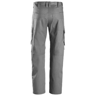 Snickers 6801 Service Trousers with Knee Pad Pockets Grey Grey back #colour_grey-grey