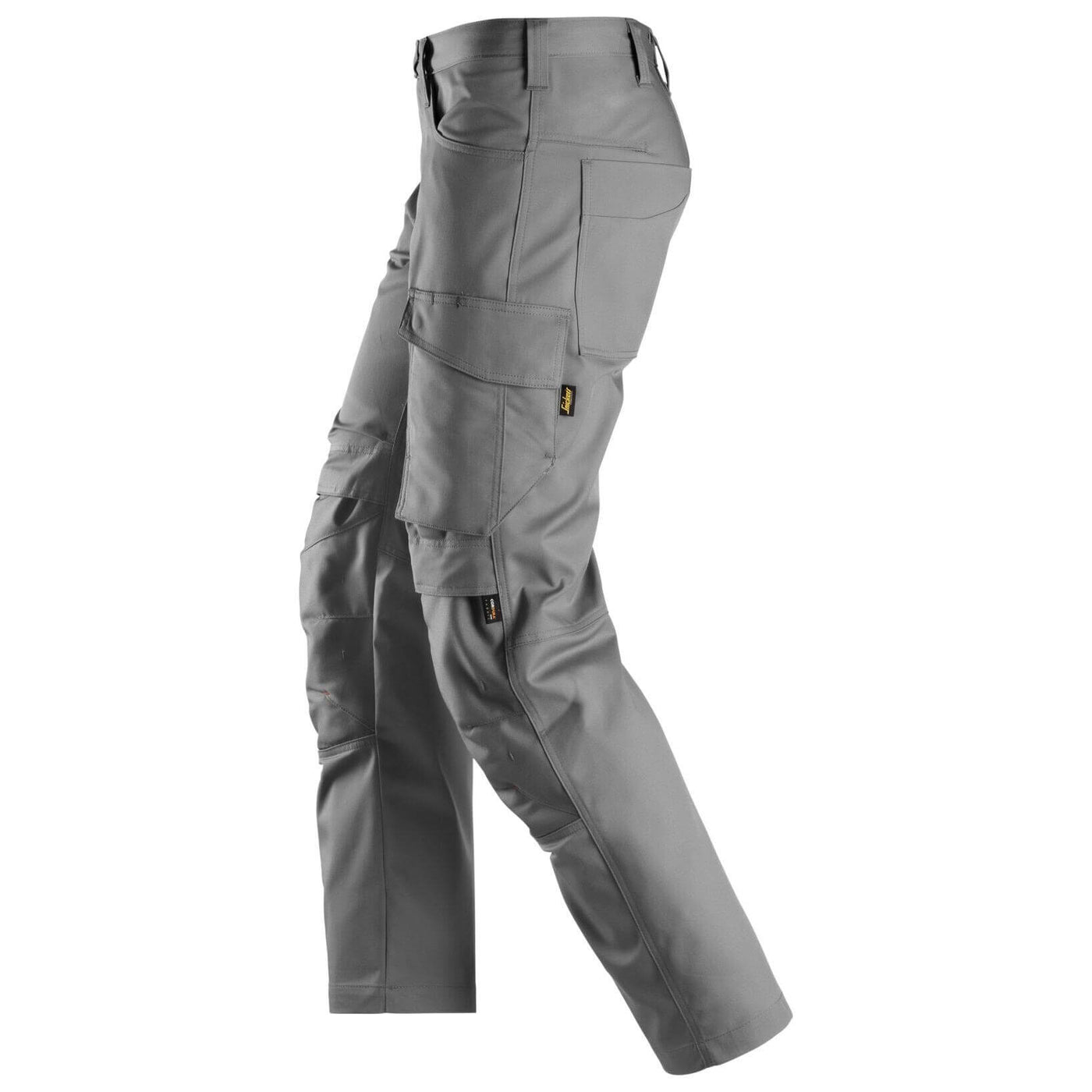 Snickers 6801 Service Trousers with Knee Pad Pockets Grey Grey left #colour_grey-grey