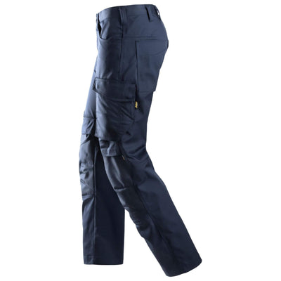 Snickers 6801 Service Trousers with Knee Pad Pockets Navy Navy left #colour_navy-navy