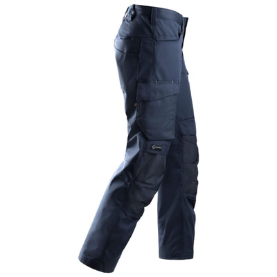 Snickers 6801 Service Trousers with Knee Pad Pockets Navy Navy right #colour_navy-navy
