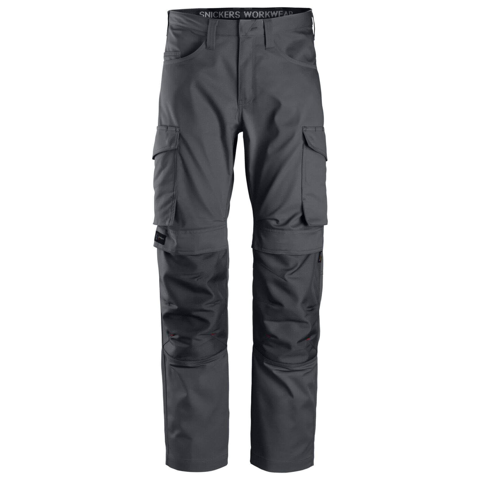 Snickers 6801 Service Trousers With Knee Pad Pockets Steel Grey