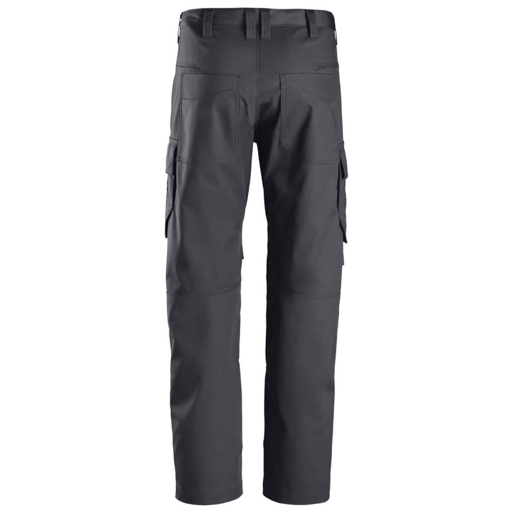 Snickers 6801 Service Trousers with Knee Pad Pockets Steel Grey Steel Grey back #colour_steel-grey-steel-grey