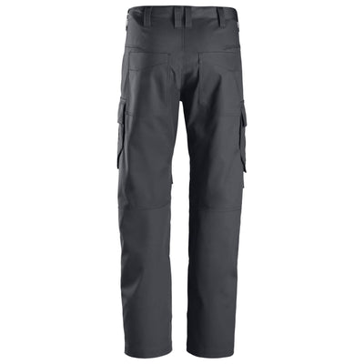 Snickers 6801 Service Trousers with Knee Pad Pockets Steel Grey Steel Grey back #colour_steel-grey-steel-grey