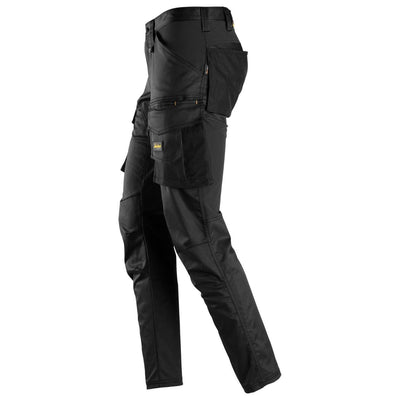 Snickers 6803 AllroundWork Stretch Trousers without Knee Pad Pockets Black Black left #colour_black-black