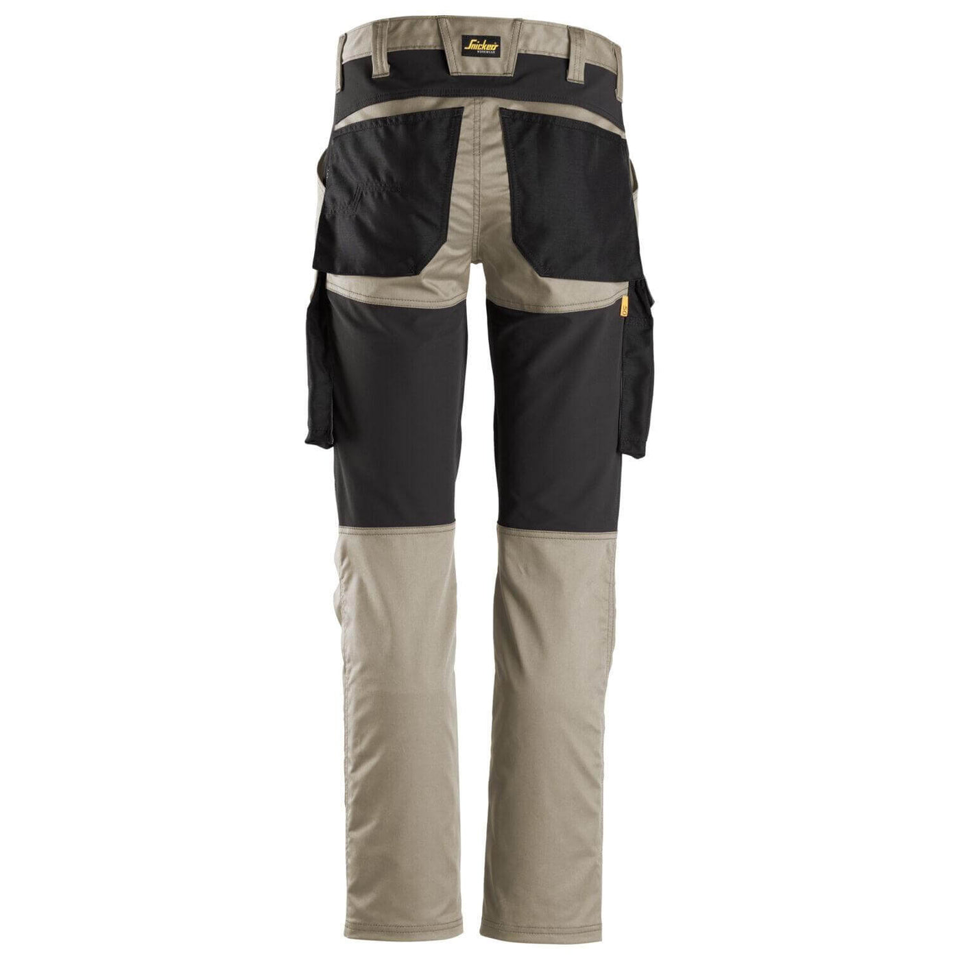 Snickers 6803 AllroundWork Stretch Trousers without Knee Pad Pockets Khaki Black back3925733 #colour_khaki-black