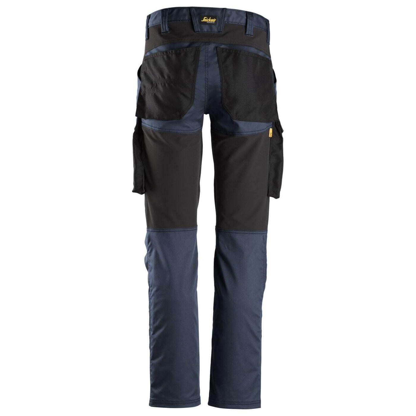 Snickers 6803 AllroundWork Stretch Trousers without Knee Pad Pockets Navy Black back #colour_navy-black