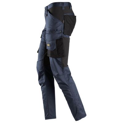 Snickers 6803 AllroundWork Stretch Trousers without Knee Pad Pockets Navy Black left #colour_navy-black