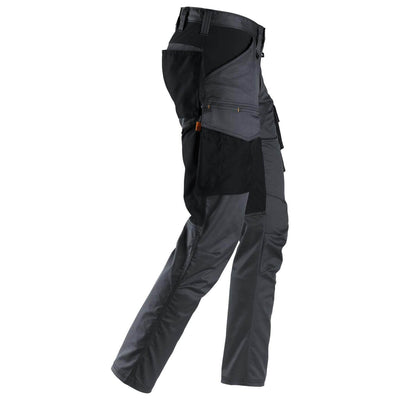 Snickers 6803 AllroundWork Stretch Trousers without Knee Pad Pockets Steel Grey Black right #colour_steel-grey-black
