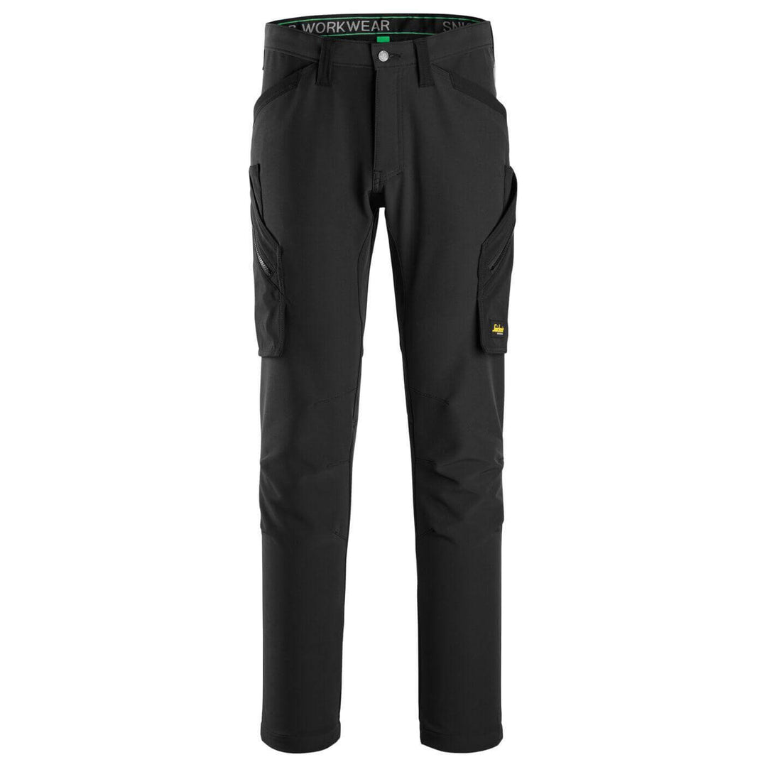 Snickers 6873 FlexiWork Full Stretch Trousers without Knee Pockets Black Black Main #colour_black-black