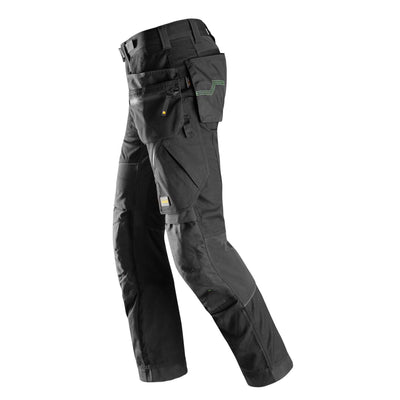 Snickers 6902 FlexiWork Lightweight Work Trousers with Holster Pockets Black Black left #colour_black-black
