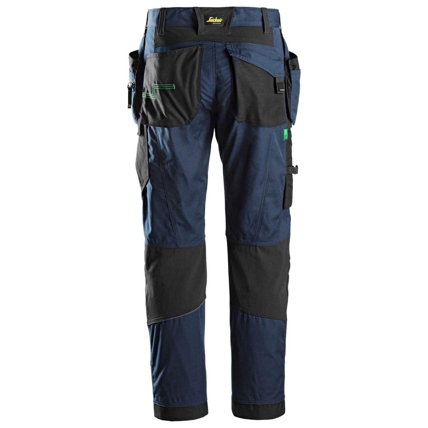 Snickers 6902 FlexiWork Lightweight Work Trousers with Holster Pockets Navy Black back #colour_navy-black
