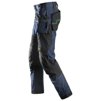 Snickers 6902 FlexiWork Lightweight Work Trousers with Holster Pockets Navy Black left #colour_navy-black