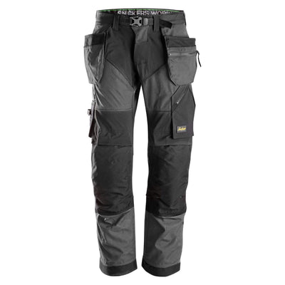 Snickers 6902 FlexiWork Lightweight Work Trousers with Holster Pockets Steel Grey Black Main #colour_steel-grey-black