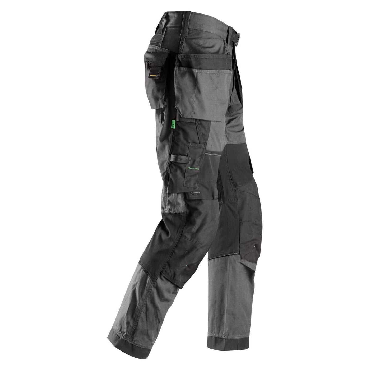 Snickers 6902 FlexiWork Lightweight Work Trousers with Holster Pockets Steel Grey Black right #colour_steel-grey-black