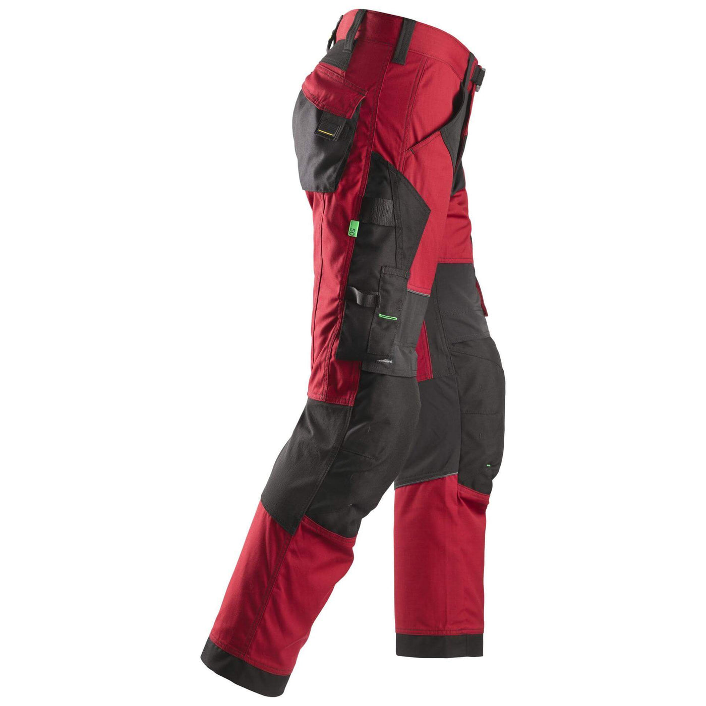 Snickers 6903 FlexiWork Lightweight Work Trousers Chili Red Black right #colour_chili-red-black