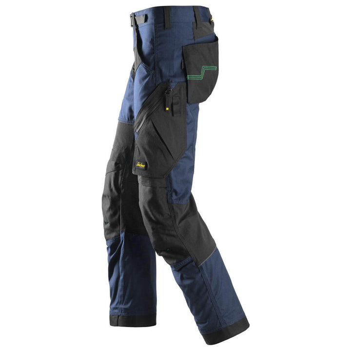 Snickers 6903 FlexiWork Lightweight Work Trousers Navy Black left #colour_navy-black