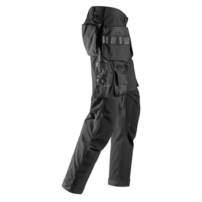 Snickers 6923 FlexiWork Lightweight Floorlayer Trousers with Holster Pockets Black Black right #colour_black-black
