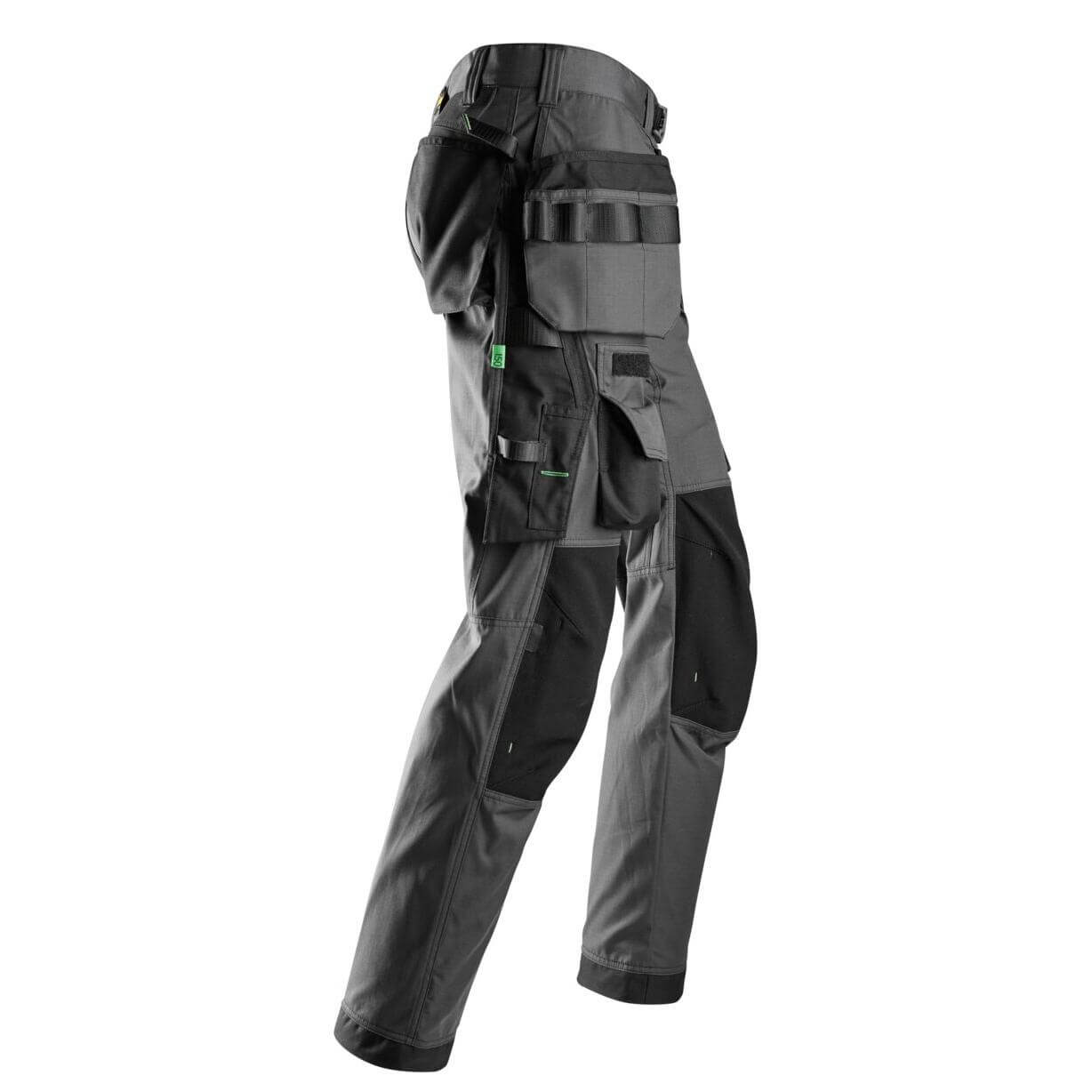 Snickers 6923 FlexiWork Lightweight Floorlayer Trousers with Holster Pockets Steel Grey Black right #colour_steel-grey-black