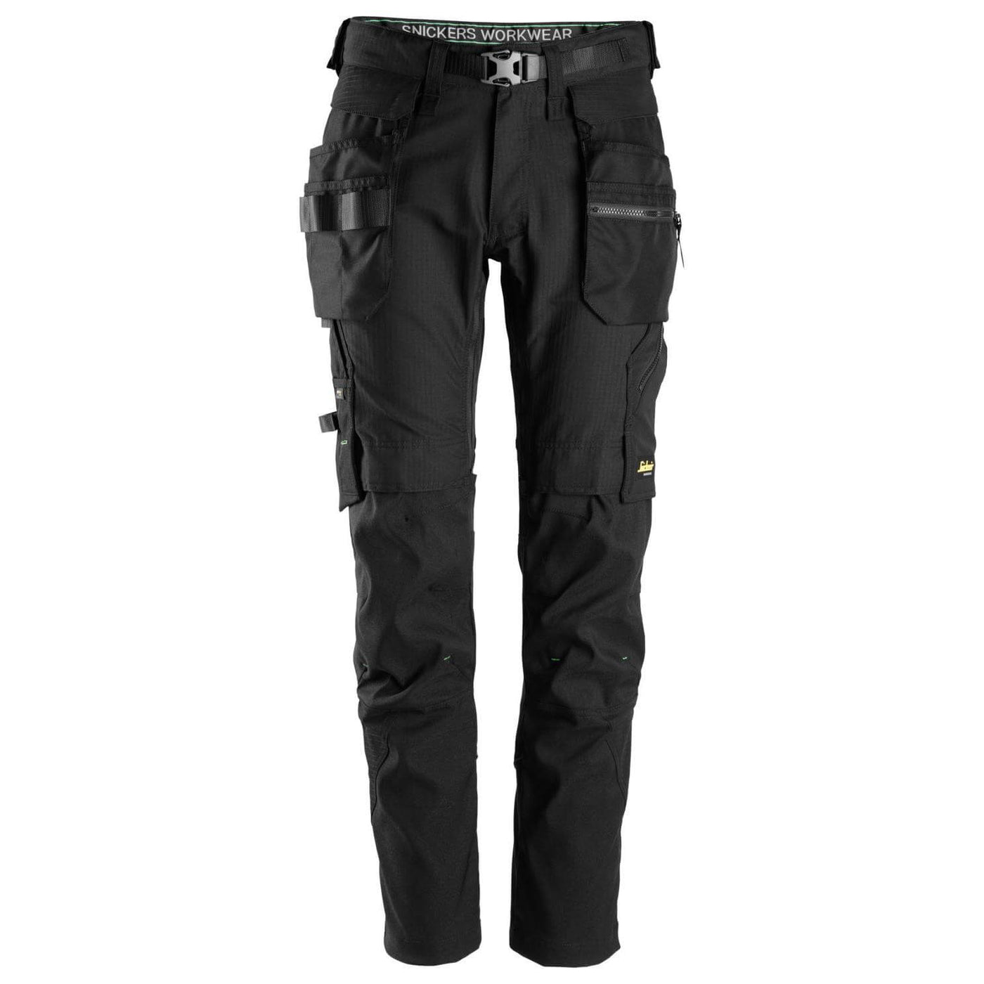 Snickers 6972 Slim Fit Ripstop Work Trousers with Detachable Holster Pockets Black Black Main #colour_black-black