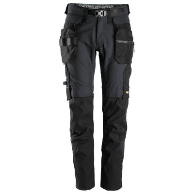 Snickers 6972 Slim Fit Ripstop Work Trousers with Detachable Holster Pockets Steel Grey Black Main #colour_steel-grey-black