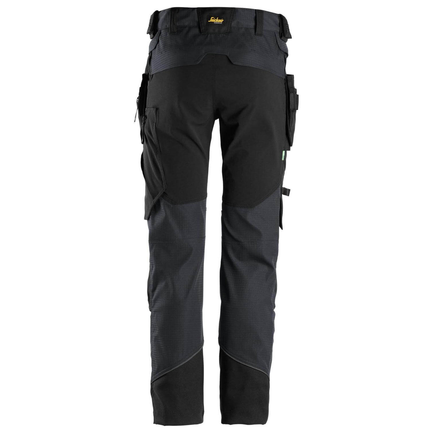 Snickers 6972 Slim Fit Ripstop Work Trousers with Detachable Holster Pockets Steel Grey Black back #colour_steel-grey-black