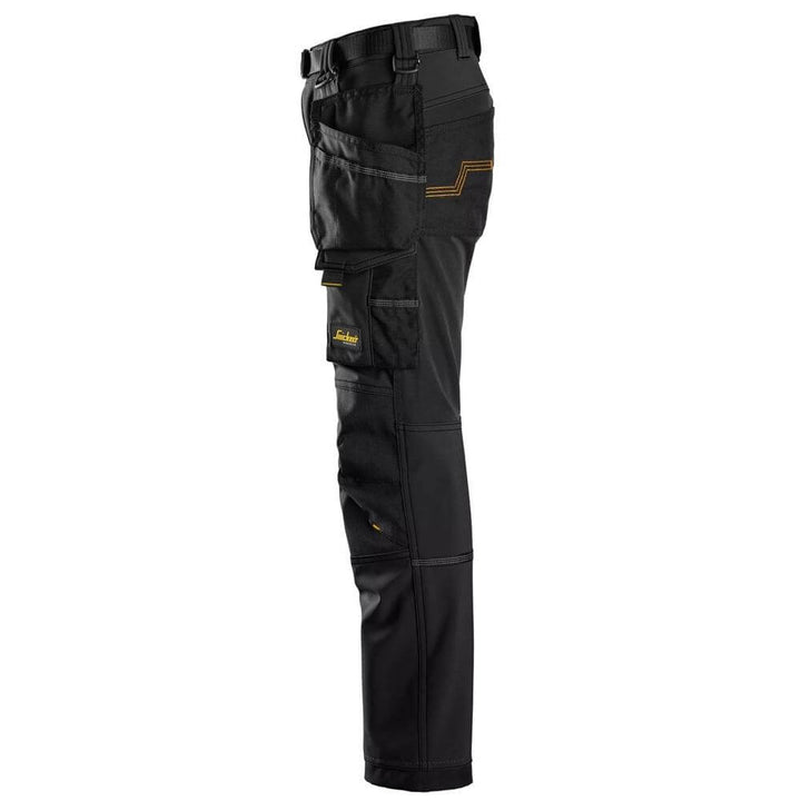 Snickers 7575 AllroundWork Junior 4 way Stretch Trousers Black Black left #colour_black-black